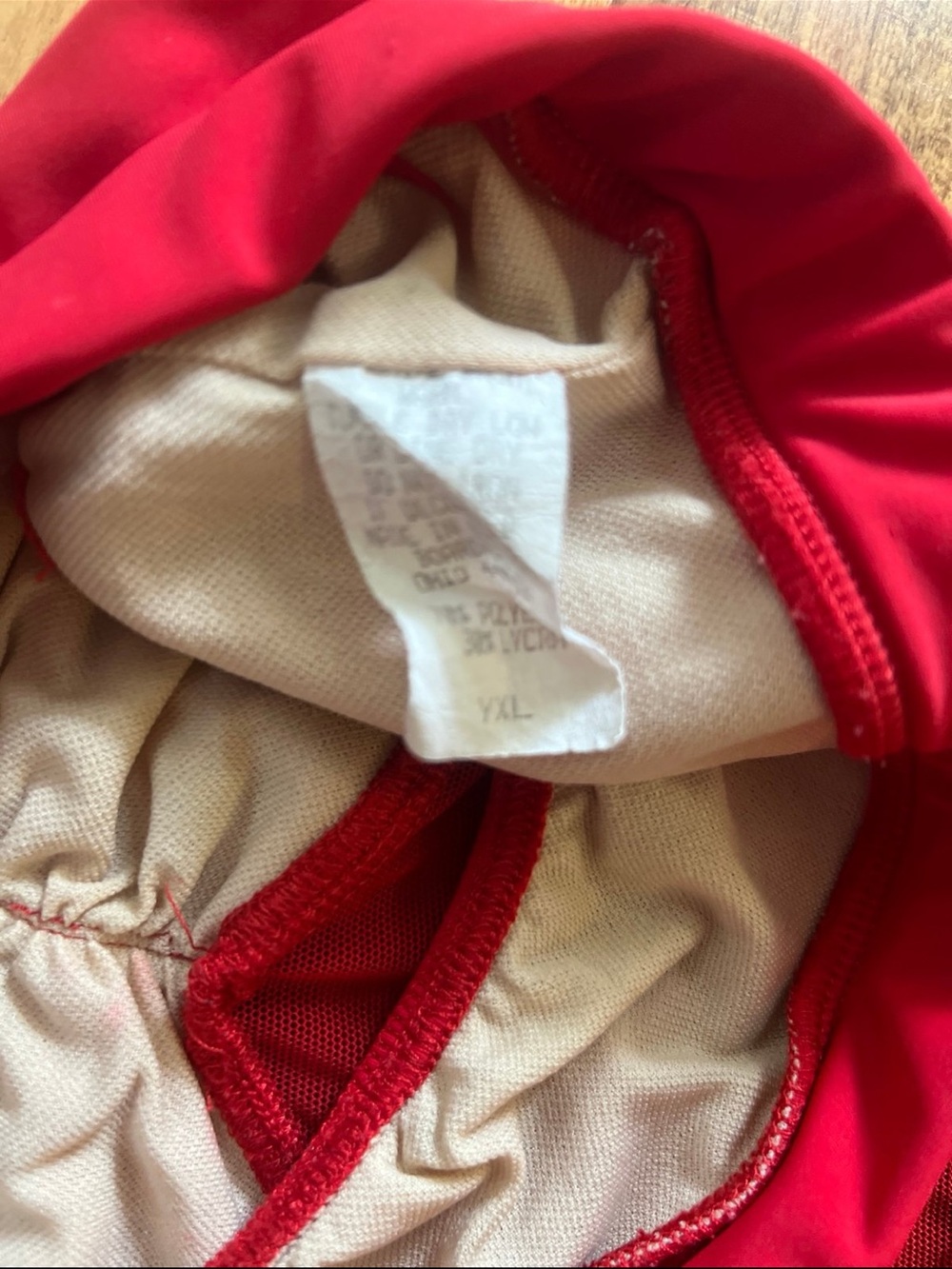 Red High-Neck Ruched Dance Top - Picture 3 of 3